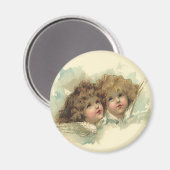 Vintag Ostern, Angeln Wolken im Himmel Magnet (Vorderseite/Rückseite)