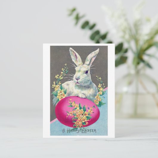 Vintag Ostern Blume Postkarte (Stehend Vorderseite)