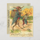Vintag Ostern Bunny Postcard Feiertagspostkarte (Vorne/Hinten)