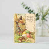 Vintag Ostern Bunny Postcard Feiertagspostkarte (Stehend Vorderseite)
