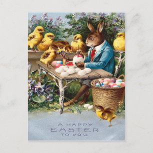 Vintag Ostern Bunny Postcard Feiertagspostkarte