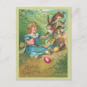 Vintag Ostern Bunny Postcard Feiertagspostkarte