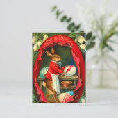 Vintag Ostern Bunny Postcard Feiertagspostkarte (Stehend Vorderseite)