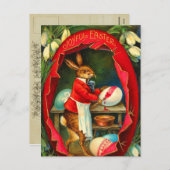 Vintag Ostern Bunny Postcard Feiertagspostkarte (Vorne/Hinten)