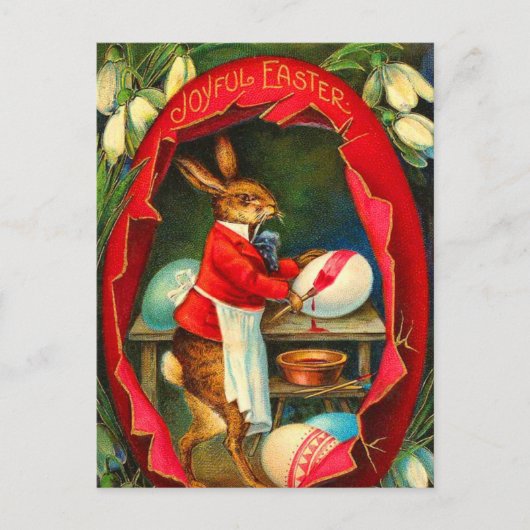 Vintag Ostern Bunny Postcard Feiertagspostkarte (Vorderseite)