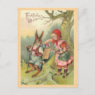 Vintag Ostern Bunny Postcard Feiertagspostkarte