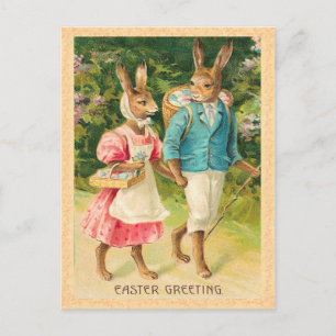 Vintag Ostern Bunny Postcard Feiertagspostkarte