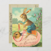 Vintag Ostern Bunny Postcard Feiertagspostkarte (Vorne/Hinten)
