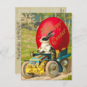 Vintag Ostern Bunny Postcard Feiertagspostkarte (Vorne/Hinten)