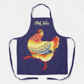 Vintag Ostern, buntes Huhn aus dem Bauernhof Schürze (Vorderseite)