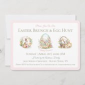 Vintag Ostern Ei Jagen Rosa Einladung (Vorderseite)