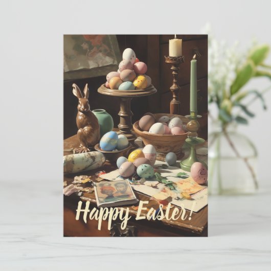 Vintag Ostern Feiertagskarte (Stehend Vorderseite)