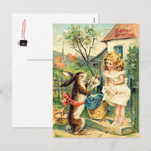 Vintag: Ostern - Feiertagspostkarte (Vorne/Hinten)