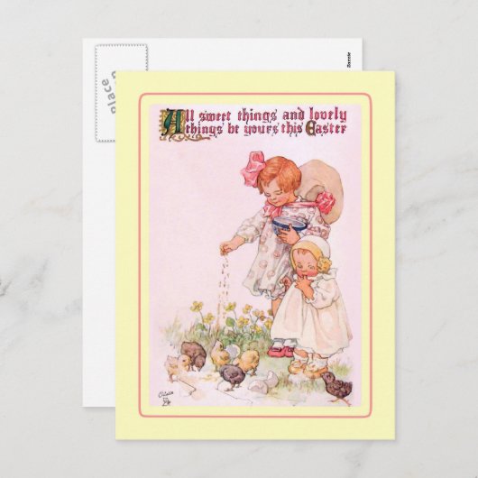 Vintag Ostern Feiertagspostkarte (Vorne/Hinten)