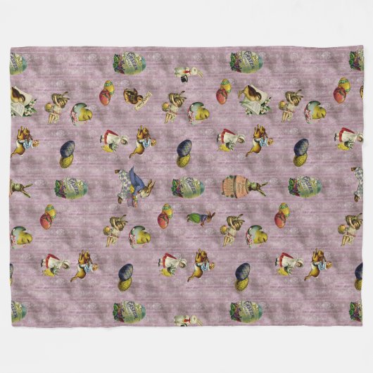 Vintag Ostern Fleecedecke (Vorderseite (Horizontal))