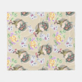 Vintag Ostern Fleecedecke (Vorderseite (Horizontal))