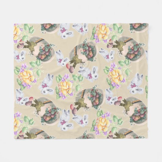 Vintag Ostern Fleecedecke (Vorderseite (Horizontal))