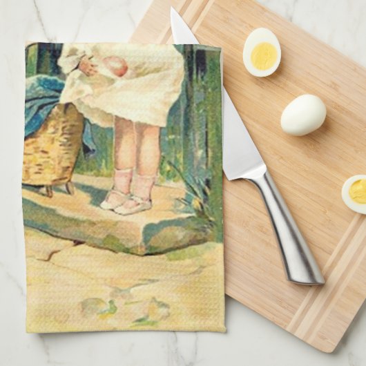 Vintag: Ostern - Geschirrtuch (Viertel Falte)