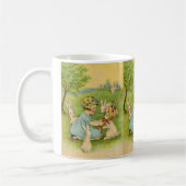 Vintag Ostern, Girl-Bonnet auf dem Kaninchen Kaffeetasse (Links)