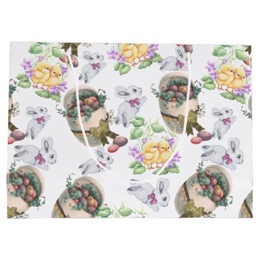 Vintag Ostern Große Geschenktüte (Rückseite)