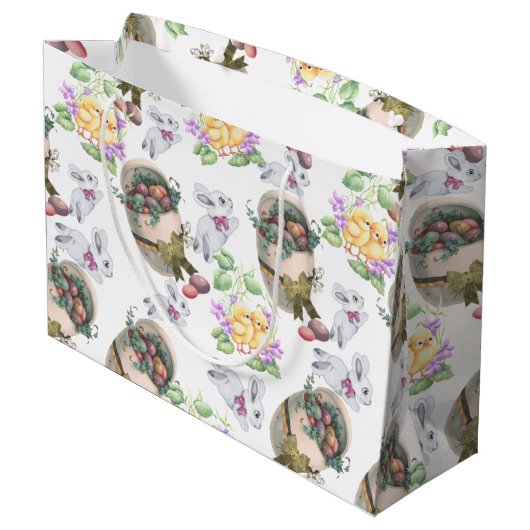 Vintag Ostern Große Geschenktüte (Rückseite Schrägansicht)