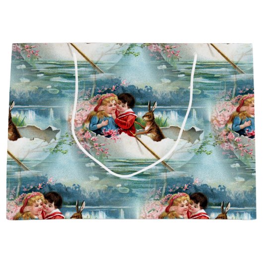 Vintag Ostern Große Geschenktüte (Vorderseite)