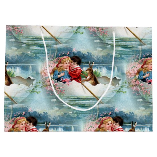 Vintag Ostern Große Geschenktüte (Rückseite)