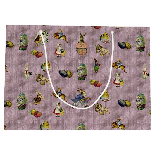 Vintag Ostern Große Geschenktüte (Rückseite)