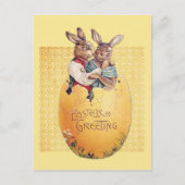 Vintag Ostern Grüße Sonniges Kaninchen Postkarte (Vorderseite)