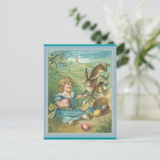 Vintag Ostern - Kunst - Postkarte (Stehend Vorderseite)