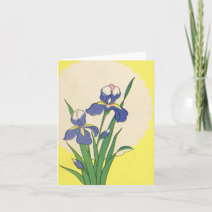 Vintag Ostern, Lila Garten Iris Blume Feiertagskarte