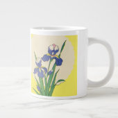 Vintag Ostern, Lila Garten Iris Blume Jumbo-Tasse (Rechts)