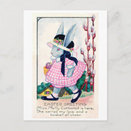 Vintag Ostern Modisch Bunny Postkarte
