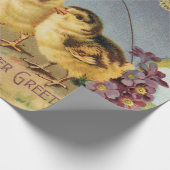 Vintag Ostern Niedliche Küken unter dem Sonnenschi Geschenkpapier (Ecke)