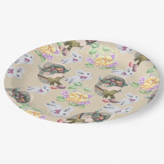 Vintag Ostern Pappteller (Schrägansicht)