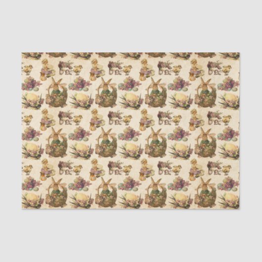 Vintag Ostern Party und Girl Seidenpapier (Vorderseite)