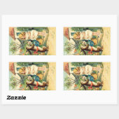 Vintag: Ostern - Rechteckiger Aufkleber (Blatt)