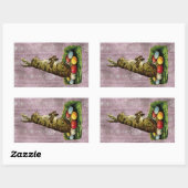 Vintag Ostern Rechteckiger Aufkleber (Blatt)