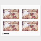 Vintag: Ostern - Rechteckiger Aufkleber (Blatt)