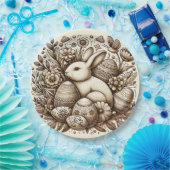 Vintag Ostern Sonnige Blume & Eier 1. Geburtstag Pappteller (Party)