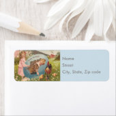 Vintag Ostern Viktorianisch Girl & Boy Blue (Insitu)