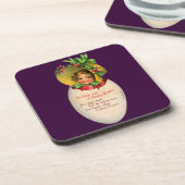 Vintag Ostern, Viktorianisches Mädchen mit Bonnet  Untersetzer (Linke Seite)