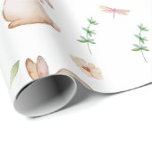 Vintag Osterrosa Kaninchenmuster Geschenkpapier (Rolleneckpunkt)