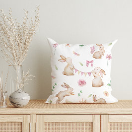 Vintag Osterrosa Kaninchenmuster Kissen