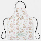 Vintag Osterrosa Kaninchenmuster Schürze (Vorderseite)