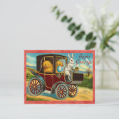 Vintag Ostersonnige Autofahrt Feiertagspostkarte (Stehend Vorderseite)