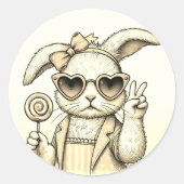 Vintag Ostersonniger Cupcake Topper Runder Aufkleber (Vorderseite)