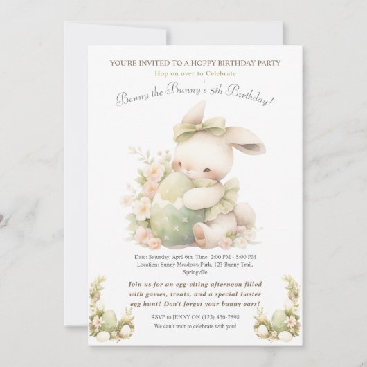 Vintag Ostersonntag Einladung (Vorderseite)