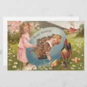 Vintag-OsterViktorianische Girl & Boy Briefpapier (Vorne/Hinten)