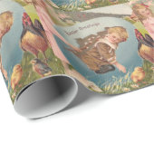 Vintag-OsterViktorianische Girl & Boy Geschenkpapier (Rolleneckpunkt)